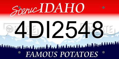 4DI2548 Idaho License Plate