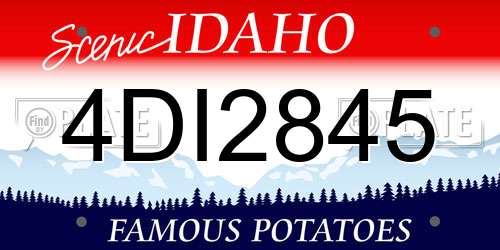 4DI2845 Idaho License Plate