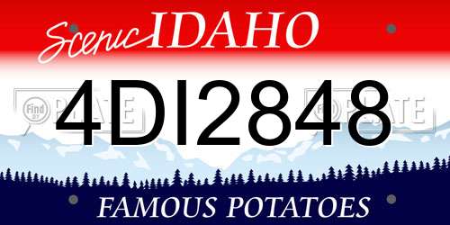 4DI2848 Idaho License Plate