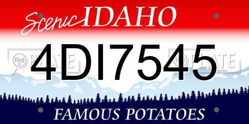 4DI7545 Idaho License Plate