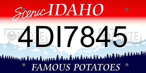 4DI7845 Idaho License Plate