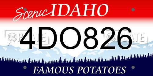 4DO826 Idaho License Plate
