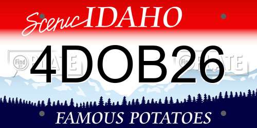 4DOB26 Idaho License Plate