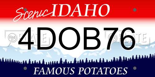 4DOB76 Idaho License Plate