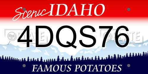 4DQS76 Idaho License Plate