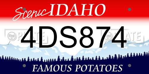 4DS874 Idaho License Plate