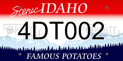 4DT002 Idaho License Plate