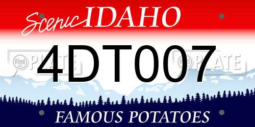 4DT007 Idaho License Plate