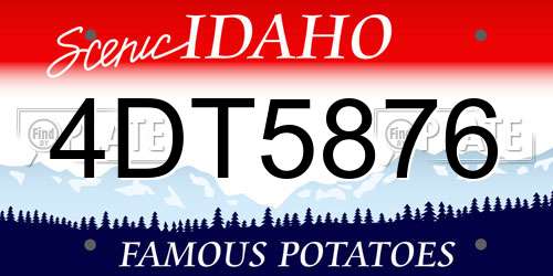 4DT5876 Idaho License Plate