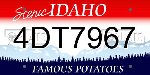 4DT7967 Idaho License Plate