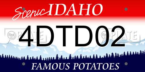4DTD02 Idaho License Plate