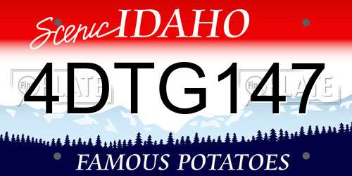 4DTG147 Idaho License Plate