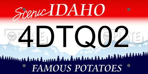 4DTQ02 Idaho License Plate