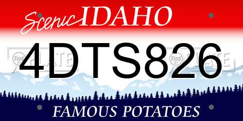 4DTS826 Idaho License Plate