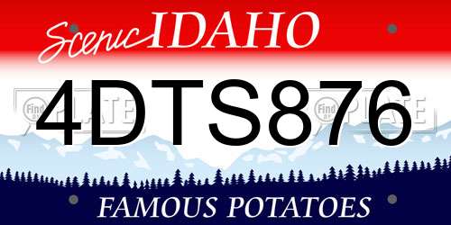 4DTS876 Idaho License Plate