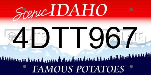 4DTT967 Idaho License Plate
