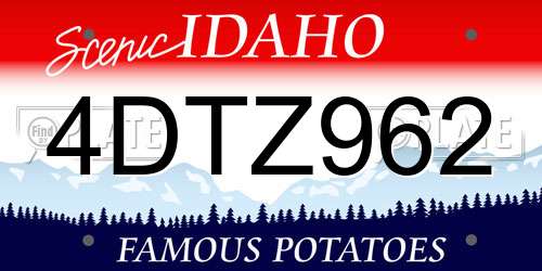 4DTZ962 Idaho License Plate