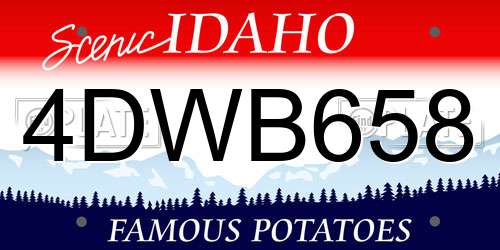 4DWB658 Idaho License Plate