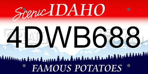 4DWB688 Idaho License Plate