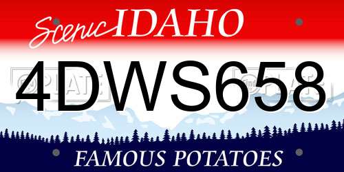 4DWS658 Idaho License Plate