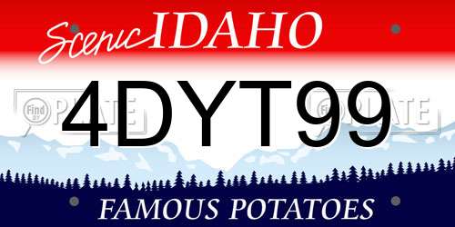 4DYT99 Idaho License Plate