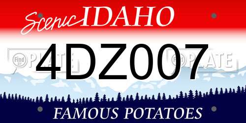 4DZ007 Idaho License Plate