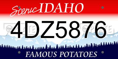 4DZ5876 Idaho License Plate