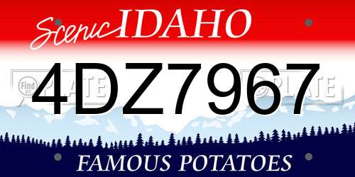 4DZ7967 Idaho License Plate