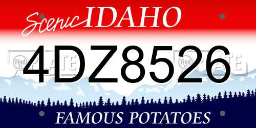 4DZ8526 Idaho License Plate