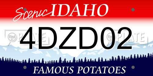 4DZD02 Idaho License Plate