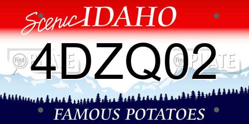 4DZQ02 Idaho License Plate