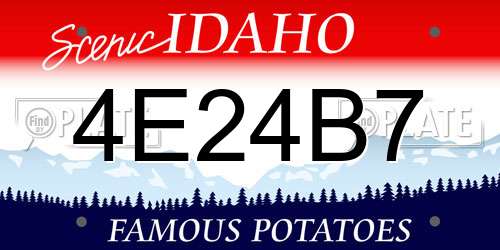 4E24B7 Idaho License Plate