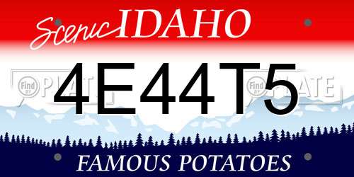 4E44T5 Idaho License Plate
