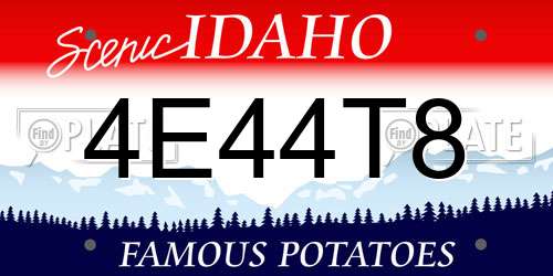 4E44T8 Idaho License Plate