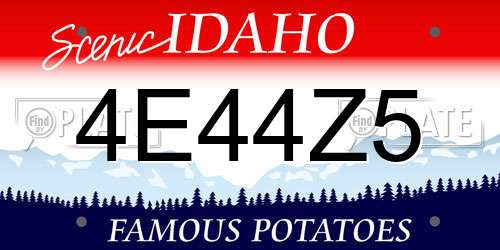 4E44Z5 Idaho License Plate