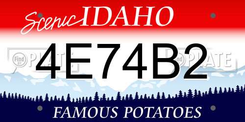 4E74B2 Idaho License Plate
