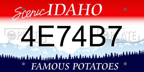 4E74B7 Idaho License Plate