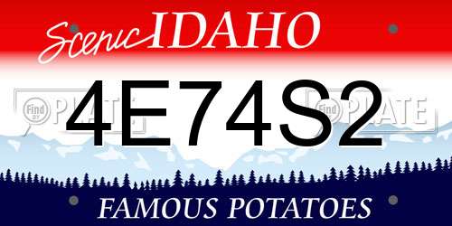 4E74S2 Idaho License Plate
