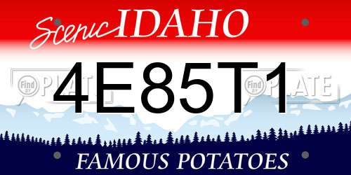 4E85T1 Idaho License Plate