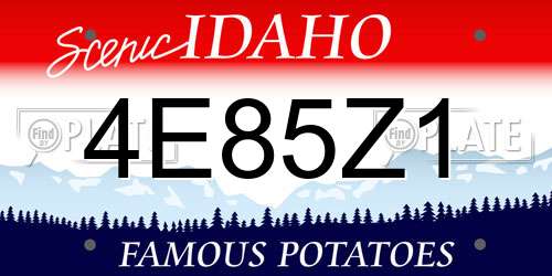 4E85Z1 Idaho License Plate