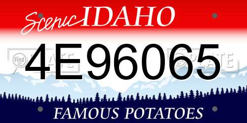 4E96065 Idaho License Plate