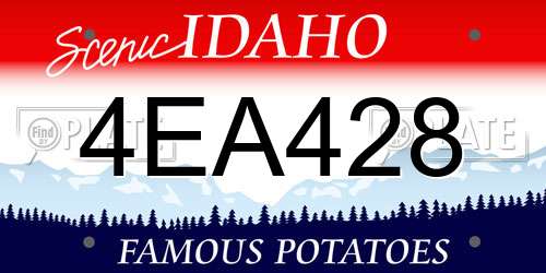 4EA428 Idaho License Plate