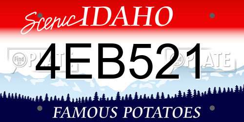 4EB521 Idaho License Plate