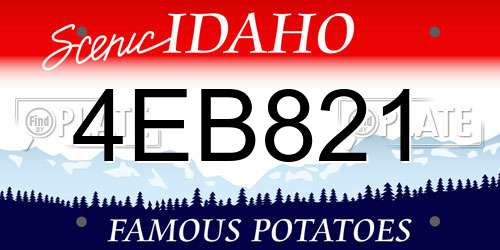 4EB821 Idaho License Plate