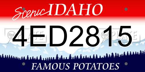 4ED2815 Idaho License Plate