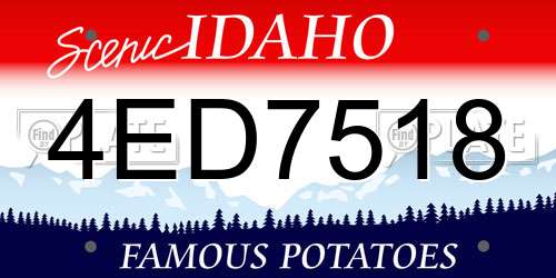 4ED7518 Idaho License Plate