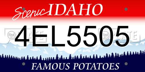 4EL5505 Idaho License Plate