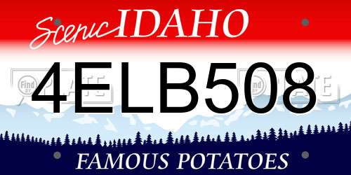 4ELB508 Idaho License Plate