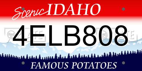 4ELB808 Idaho License Plate