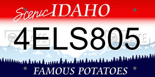 4ELS805 Idaho License Plate